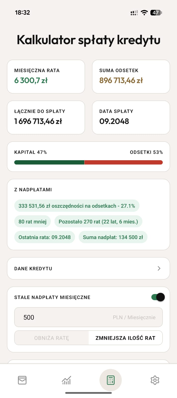 Kalkulator nadpłat w RefinAlert